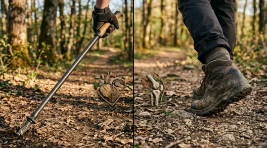 Comparaison visuelle entre marche nordique et randonnée montrant l'impact sur la santé cardiovasculaire et articulaire