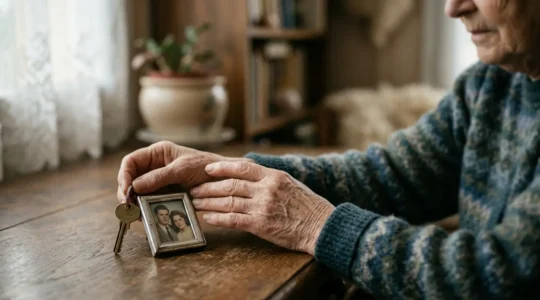 Scène intimiste montrant les mains d'une personne âgée tenant un objet familier, évoquant la fragilité de la mémoire