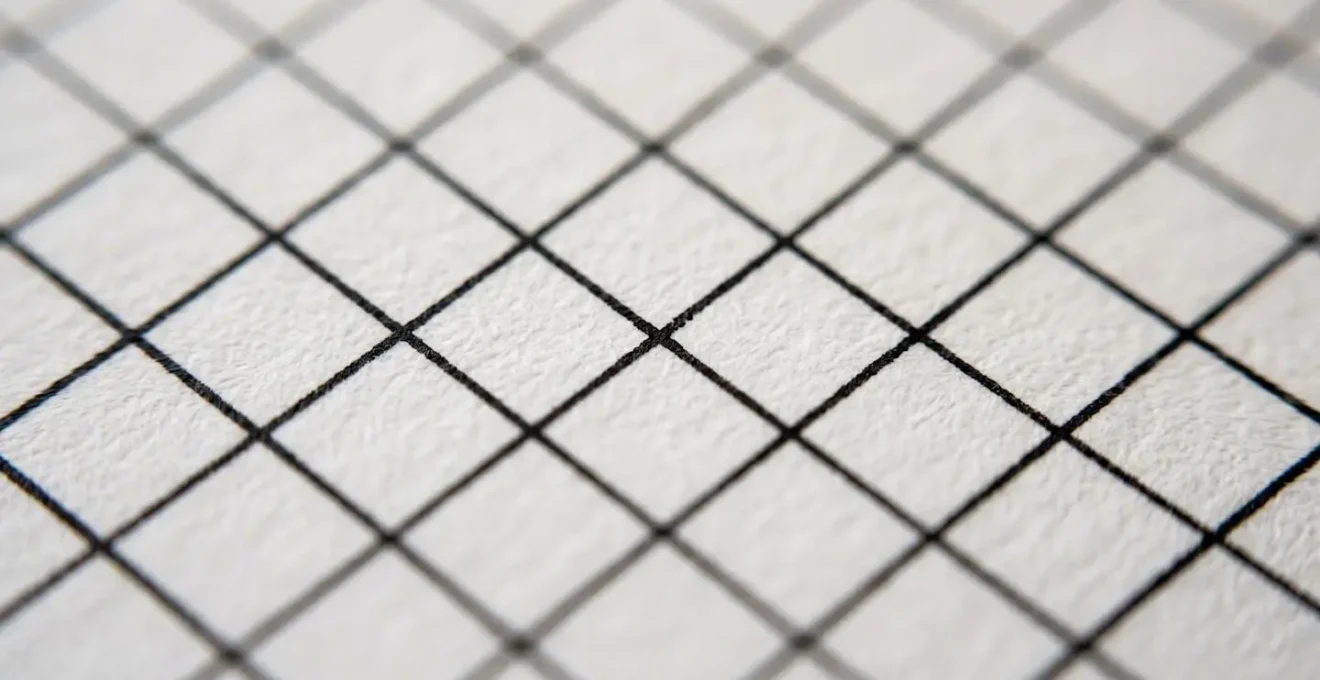 Vision macro détaillée d'un test visuel avec grille géométrique pour dépistage oculaire